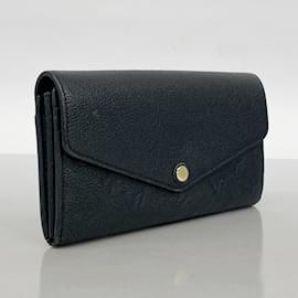 Louis Vuitton-Carteira Longa Louis Vuitton Monogram Empreinte Sarah M61182 Preto-Preto
