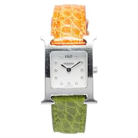 Hermès-Hermes Heure H Diamond Wristwatch-Orange