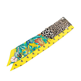 Hermès-Hermes Twilly Jungle Love Scarf-Brown,Multiple colors,Yellow