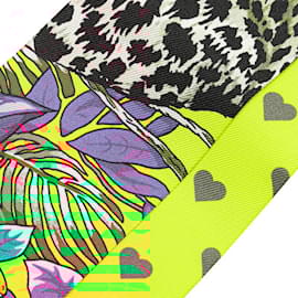 Hermès-Écharpe Hermès Twilly Jungle Love-Marron,Multicolore,Jaune