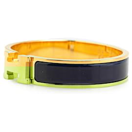 Hermès-Bracelet Clic Charm Hermes en bleu marine-Bleu Marine