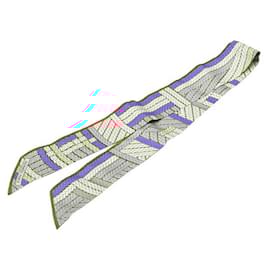 Hermès-Écharpe Muffler Hermès Twilly Tresses H-Multicolore,Orange