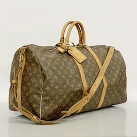 Louis Vuitton-Bolsa Boston Monogram Keepall Bandoulière 55 da Louis Vuitton-Marrom
