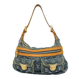 Louis Vuitton-Bolsa de ombro em denim Monogram Louis Vuitton-Azul