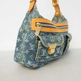 Louis Vuitton-Bolsa de ombro em denim Monogram Louis Vuitton-Azul