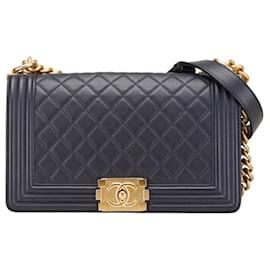 Chanel-Chanel Coco Mark Boy 25 Chain Shoulder Bag-Black
