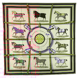 Hermès-Hermes Carré 90 Couvertures et tenues de Jour Scarf-Multiple colors,Beige