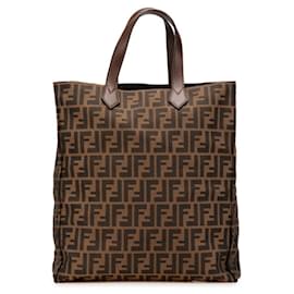 Fendi-Fendi Zucca Handbag Tote Bag-Brown