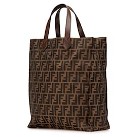 Fendi-Fendi Zucca Handbag Tote Bag-Brown