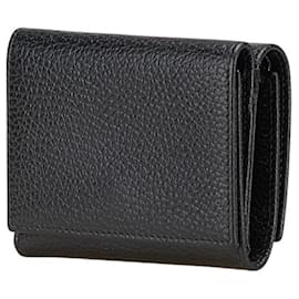 Gucci-Gucci GG Marmont Double G Tri-fold Compact Wallet-Black