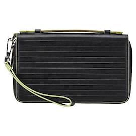 Christian Dior-Christian Dior Dior Round Long Wallet Organizer-Black,Light green