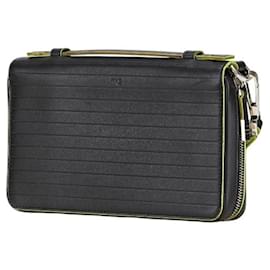 Christian Dior-Christian Dior Dior Round Long Wallet Organizer-Black,Light green