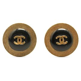 Chanel-Chanel Coco Mark Gold Plated Clip Earrings-Golden