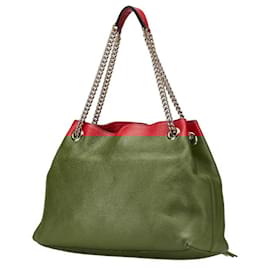 Gucci-Gucci Soho Interlocking G Chain Tote Bag-Red