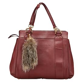 Gucci-Gucci Bordeaux Leather Tote Bag-Dark red