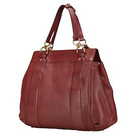 Gucci-Gucci Bordeaux Leather Tote Bag-Dark red