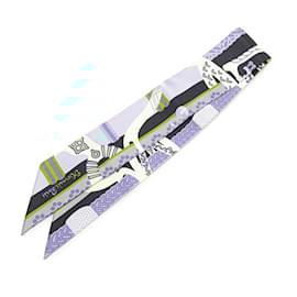 Hermès-Foulard Hermes Twilly Fantaisie d'Etriers Armor Fantasy Marine-Noir,Multicolore