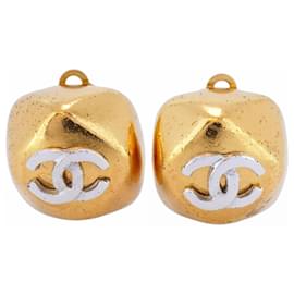 Chanel-Chanel Gold and Silver Clip Earrings-Silvery,Golden