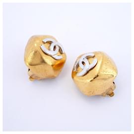 Chanel-Chanel Gold and Silver Clip Earrings-Silvery,Golden
