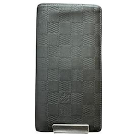 Louis Vuitton-Louis Vuitton Damier Infini Portefeuille Brazza Wallet-Black,Other