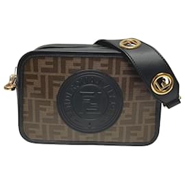 Fendi-FENDI Cam 8BT287 Zucca Shoulder Bag-Brown,Black