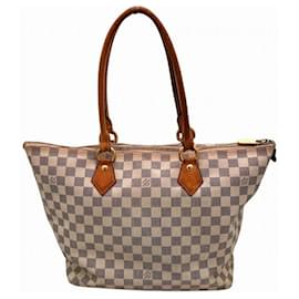Louis Vuitton-Bolsa de Ombro Louis Vuitton Damier Azur Saleya MM-Branco