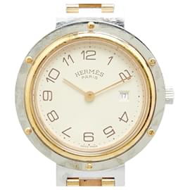 Hermès-Hermes Clipper Quartz Wristwatch-Silvery