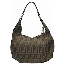 Fendi-Fendi Zucca Brown Shoulder Bag-Brown