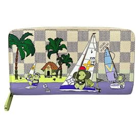 Louis Vuitton-Carteira Zippy Damier Azur Louis Vuitton-Azul