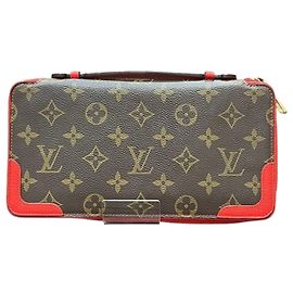 Louis Vuitton Monogramm Tagesorganizer Geldbörse Braun Rot