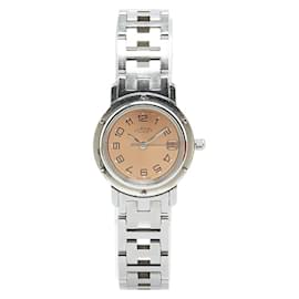 Hermès-Hermes Clipper Quartz Wristwatch-Orange