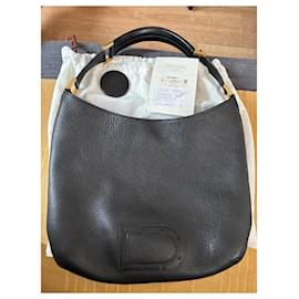 Delvaux-Louise PM in black grained calfskin-Black