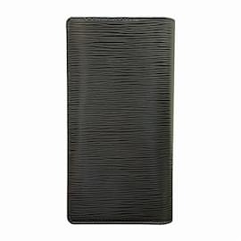 Louis Vuitton-Louis Vuitton Epi Portefeuille Brazza Long Wallet-Black