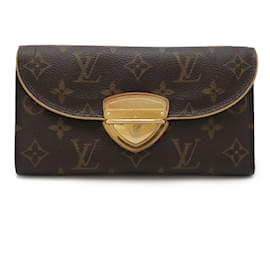 Louis Vuitton-Carteira Longa Tri-fold Eugenie Monograma Louis Vuitton-Marrom