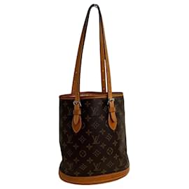 Louis Vuitton-Louis Vuitton Monogram Petit Bucket Tote Bag-Brown