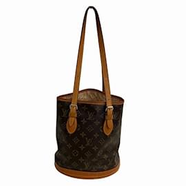 Louis Vuitton-Louis Vuitton Monogram Petit Bucket Tote Bag-Brown