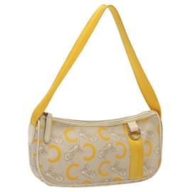 Céline-CELINE C Sulky Accessory Pouch Coated Canvas Yellow Auth 116351-Yellow