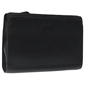 Autre Marque-Burberrys Clutch Bag Leather Black Gold Auth bs24582-Black,Golden