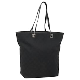 Gucci-GUCCI GG Canvas Tote Bag Black Silver 31243 Auth bs24537-Black,Silvery