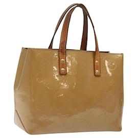Louis Vuitton-LOUIS VUITTON Monogram Vernis Reade PM Bolsa de Mão Noisette M91334 LV Auth 120150-Avelã