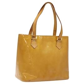 Louis Vuitton-LOUIS VUITTON Bolsa de Mão Monogram Vernis Houston Bege M91004 LV Auth 118545-Bege