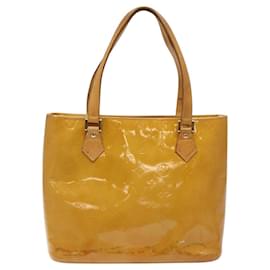 Louis Vuitton-LOUIS VUITTON Bolsa de Mão Monogram Vernis Houston Bege M91004 LV Auth 118545-Bege