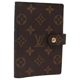 Louis Vuitton-LOUIS VUITTON Monogram Agenda PM Capa do Planejador Diário R20005 LV Auth th5912-Monograma