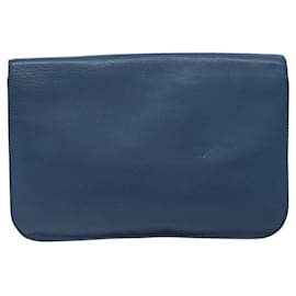Fendi-FENDI Clutch Bag Leather Blue Auth ti2970-Blue