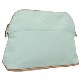 Hermès-HERMES Bolide Pouch MM Canvas Light Blue Auth am8060-Light blue