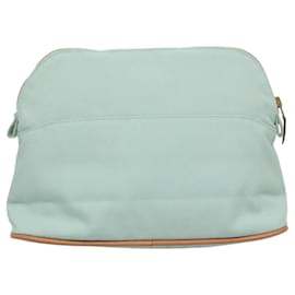 Hermès-HERMES Bolide Pouch MM Toile Bleu Clair Auth am8060-Bleu clair
