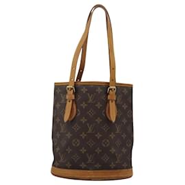 Louis Vuitton-LOUIS VUITTON Bolsa de Ombro Monogram Bucket PM M42238 LV Auth am8092-Monograma