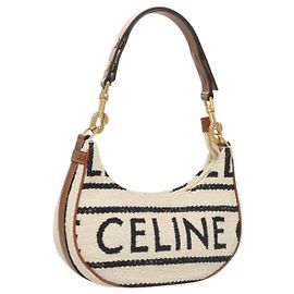 Céline Borsa a Spalla CELINE AVA in Tela e Pelle Bianca Auth 120367AM Bianco