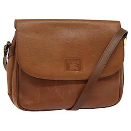 Autre Marque-Burberrys Shoulder Bag Leather Brown Gold Auth ep8648-Brown,Golden