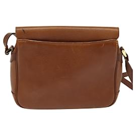 Autre Marque-Burberrys Shoulder Bag Leather Brown Gold Auth ep8648-Brown,Golden